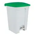 Pattumiera da interno con pedale in polipropilene bianco con coperchio verde, capacità lt 70 Medial Contitop Mod 115758