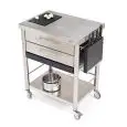 CARRELLO DA CUCINA - mod. 687702 auxilium - in acciaio inox con n 2 cassetti