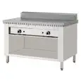 CUOCIPIADINA A GAS POLLINI - Modello C.P8 - Su vano inox a giorno -  Piana al cromo - Portata termica KW 13,4 - Dim. ingombro cm L 125 x P 73 x H 96 - Norma CE