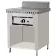 CUOCIPIADINA A GAS POLLINI - Modello C.P4 - Su vano inox a giorno - Piana in acciaio inox - Portata termica KW 6,7 - Dim. ingombro cm L 65 x P 73 x H 96 - Norma CE