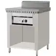 CUOCIPIADINA ELETTRICO POLLINI - Modello C.PE.4 - Su vano inox a giorno - Pannello di controllo digitale - Piana in acciaio inox - Potenza KW 4 - Dim. ingombro cm L 65 x P 73 x H 96 - Norma CE