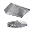 Cappa a parete autoaspirante in acciaio inox AISI 304 (con motore) - filtri a labirinto