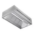 Cappa a parete in acciaio inox AISI 304 con filtri a labirinto a reintegro d'aria Con illuminazione (senza motore)