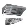Cappa autoaspirante a parete tipo snack in acciaio  AISI 430 (con motore) - filtri a labirinto