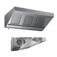 Cappa autoaspirante a parete tipo snack in acciaio  AISI 430 (con motore) - filtri a labirinto - faretti a led