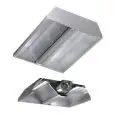 Cappa centrale autoaspirante in acciaio inox AISI 304 (con motore) - filtri a labirinto