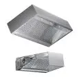 Cappa Cubika a parete autoaspirante in acciaio inox AISI 304 (con motore) - filtri a labirinto - faretti a led