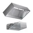 Cappa Cubika a parete autoaspirante in acciaio inox AISI 304 (con motore) - filtri a labirinto - Illuminazione al neon