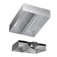 Cappa Cubika centrale autoaspirante in acciaio inox AISI 304 (con motore) - filtri a labirinto