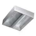 Cappa Cubika centrale in acciaio  AISI 430 (senza motore) - filtri a labirinto - faretti a led