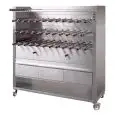 GIRARROSTO A BRACE - MOD. CHURRASCO/CM35C - Motoriduttori indipendenti per ogni asta - N. 35 Spade - N° piani: 3 - Potenza: 255 W - Allaccio MONOFASE - Dimensioni: cm L 156 x P 56,5 x 162 h - Norma CE