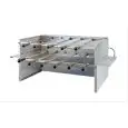 GIRARROSTO MOTORIZZATO DA INCASSO CAMINO - MOD. CHURRASCO/M11 - N. 11 Spade assortite in acciaio inox cm 50 - N° piani: 2 - Allacci: 230 V MONOFASE - Potenza: 55 W - Dimensioni: cm L 80 X P 57 X 58 h - Norma CE