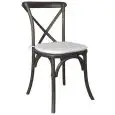 Sedia - colore nero - Struttura in legno, effetto anticato, seduta in rattan - Modello 1188-HT36b