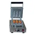 MACCHINA PER CREPES SU STECCO - MOD. PIASTRA CS1 - N. 1 PIASTRA IN ALLUMINIO CON TRATTAMENTO AL TITANIO - ALIMENTAZIONE V 230/50Hz MONOFASE - POTENZA W 1500 - DIM. Cm L 25 X P 37 X h 19 - NORMA CE
