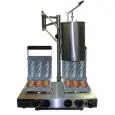 MACCHINA PER CREPES SU STECCO - MOD. PIASTRA CS2 - N. 2 PIASTRE IN ALLUMINIO CON TRATTAMENTO AL TITANIO - ALIMENTAZIONE V 230/50Hz MONOFASE - POTENZA W 3000 - DIM. Cm L 50 X P 37 X h 19 - NORMA CE