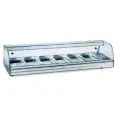 ESPOSITORE DA BANCO VETRINA REFRIGERATA - SERIE TAPASGNSPLIT - STRUTTURA IN ACCIAIO INOX - BACINELLE GN1/3 - Temp. °C +3/+5 - MONOFASE - STATICA - VETRO CURVO APRIBILE - ILLUMINAZIONE - MOTORE REMOTO INCLUSO
