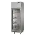 ARMADIO FRIGORIFERO IN ACCIAIO INOX - Mod. BG04ETNPV - VENTILATO - CAPACITA' LT 400 - N. 1 PORTA VETRO - TEMPERATURA 0°/+10°C - Dim. cm L 60 x P 62 x h 190/208 - Norma CE