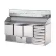 Saladette e banco pizza refrigerato in acciaio inox Tecnodom SLV03C6 + VR4190VD