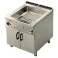 BAGNOMARIA A GAS - MOD. BM/98G - Capacità bacinelle: n. 1  GN 2/1 + n. 2  GN 1/3 H15 - N. 2 porte - Dimensioni: cm L 80 x P 90 x H 90 - Norma CE