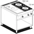 Cucina a gas tuttapiastra + 2 fuochi Allforfood TP2/98G linea ELLE