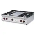 Piano cottura a gas tuttapiastra + 4 fuochi Allforfood TP4T/912G linea ELLE