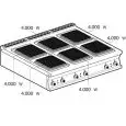 Piano cottura elettrico 6 piastre quadrate Allforfood PCQT/912ET linea ELLE