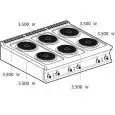 Piano cottura elettrico 6 piastre tonde Allforfood PCT/912ET linea ELLE