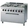 Cucina a gas 6 fuochi con forno elettrico Allforfood CF6/712GPE linea ELLE