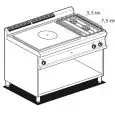 Cucina a gas tuttapiastra + 2 fuochi Allforfood TP2/712GP linea ELLE