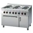 Cucina elettrica 6 piastre tonde con forno elettrico Allforfood CF6/712ETV linea ELLE