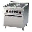 Cucina elettrica 4 piastre quadrate con forno elettrico Allforfood CFQ4/78ET linea ELLE