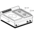 Piano cottura a gas tuttapiastra + 2 fuochi Allforfood TP2T/78GP linea ELLE