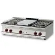 Piano cottura a gas tuttapiastra + 4 fuochi Allforfood TP4T/712GP linea ELLE