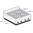 Piano cottura elettrico 4 piastre induzione Allforfood PCIT/78ET linea ELLE