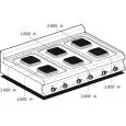 Piano cottura elettrico 6 piastre quadrate Allforfood PCQT/712ET linea ELLE