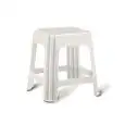 Sgabello Bianco in Polipropilene - GIGANPLAST Linea NOVANTA - Codice 7590 - Dimensioni cm 42x34 - Altezza cm 42 - Imballo confezione da n. 1 Unità