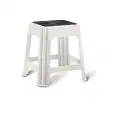 Sgabello Bianco in Polipropilene - GIGANPLAST Linea NOVANTA - Codice 7595 - Dimensioni cm 42x34 - Altezza cm 42 - Imballo confezione da n. 1 Unità