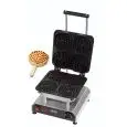 PIASTRA SINGOLA - MOD. 2351842EU - IN ALLUMINIO TEFLONATO - FORMA: N. 4 WAFFEL A CERCHIO Ø cm 12 - Alimentazione V 230/50hz monofase - POTENZA W 2800 - DIM. Cm L 32 x P 34 x h 27,5 - NORMA CE