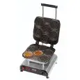 PIASTRA SINGOLA - MOD. 2351827EU - IN GHISA FISSA - FORMA: N. 6 CIALDE WAFFEL DA SNACK ø cm 8x1,6 - Alimentazione V 230/50hz monofase - POTENZA W 2800 - DIM. Cm L 32 x P 34 x h 27,5 - NORMA CE