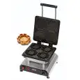 PIASTRA SINGOLA - MOD. 2351847EU - IN GHISA FISSA - FORMA: N. 4 CIALDE WAFFEL ø cm 12,3x2,8 - Alimentazione V 230/50hz monofase - POTENZA W 2800 - DIM. Cm L 32 x P 34 x h 27,5 - NORMA CE