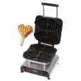 PIASTRA SINGOLA - MOD. 2351822EU - IN GHISA FISSA - FORMA: N. 4 WAFFEL A CUORE SU STECCO cm 15x12,5x3 - Alimentazione V 230/50hz monofase - POTENZA W 2800 - DIM. Cm L 32 x P 34 x h 27,5 - NORMA CE