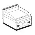 Fry Top a gas professionale da banco piastra liscia cromata superchrome Allforfood FTL/6GS linea ELLE