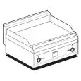 Fry Top elettrico professionale da banco piastra liscia in acciaio Allforfood FTL/8ET linea ELLE