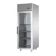 ARMADIO FRIGORIFERO IN ACCIAIO INOX AISI 304 - Mod. BG07ETNPV - VENTILATO - GASTRONORM 2/1 - CAPACITA' LT 700 - N. 1 PORTA VETRO - TEMPERATURA 0°/+10°C - Dim. cm L 71 x P 80 x h 203/210 - Norma CE