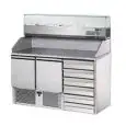 Saladette e banco pizza refrigerato in acciaio inox Tecnodom SLV02C6 + VR4110VD