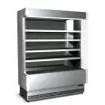 ESPOSITORE MURALE REFRIGERATO - MOD. VULCANO 60 INOX - PER SALUMI, LATTICINI  E BIBITE - VENTILATO - TEMPERATURA MINIMA DI ESERCIZIO °C +3/+5 - SELF SERVICE - NON CANALIZZABILE - NORMA CE