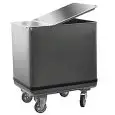 Tramoggia inox carrellata Lt. 135 - Dimensioni Lungh. Cm 39,5 - Prof. Cm 70 - H cm 72,5