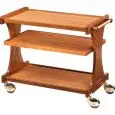 CARRELLO DI SERVIZIO IN LEGNO TRE PIANI - MOD. CL2150 - Struttura in legno multistrato di betulla - Piani in nobilitato - Dim. cm L 86 x P 55 x h 85