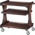 CARRELLO DI SERVIZIO IN LEGNO TRE PIANI - MOD. CL2151 - Struttura in legno multistrato di betulla - Piani in nobilitato - Dim. cm L 106 x P 55 x h 85