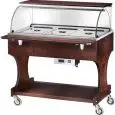 CARRELLO CALDO BAGNOMARIA - MOD. CL2778 - Struttura in legno multistrato di betulla - Temperatura +30°/+90°C - Cupola in plexiglass - Capacità n° 3  GN 1/1 H 15 cm - Alimentazione 230V/1/50Hz - Dim. cm L 111 x P 90 x h 126